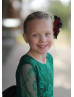 Forest Green Lace Tulle Flower Girl Dress